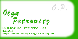 olga petrovitz business card